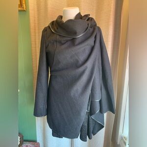 NWT Elegant Black Wrap Coat